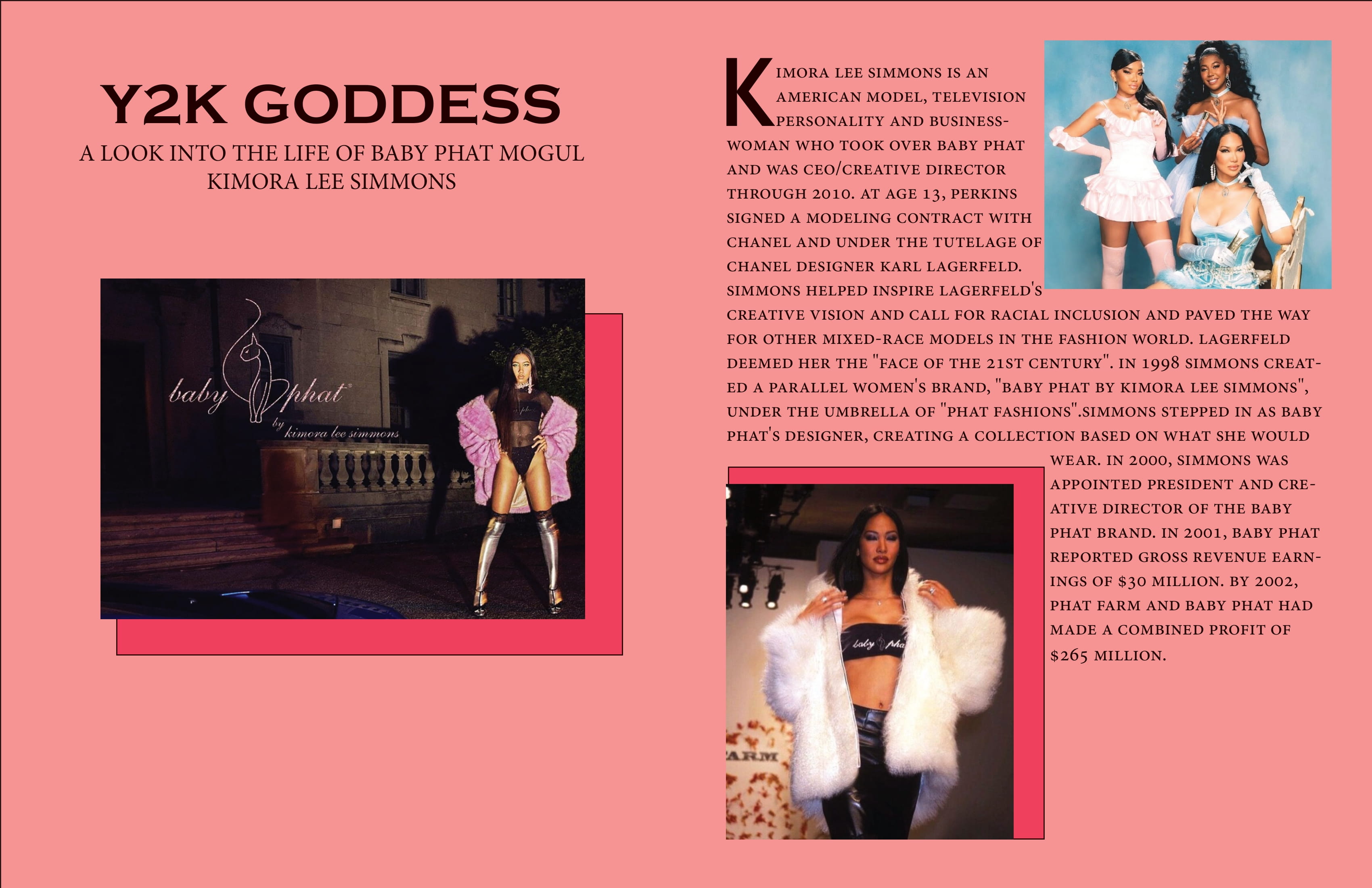 Layout of Kimora Lee Simmons done in Adobe InDesign